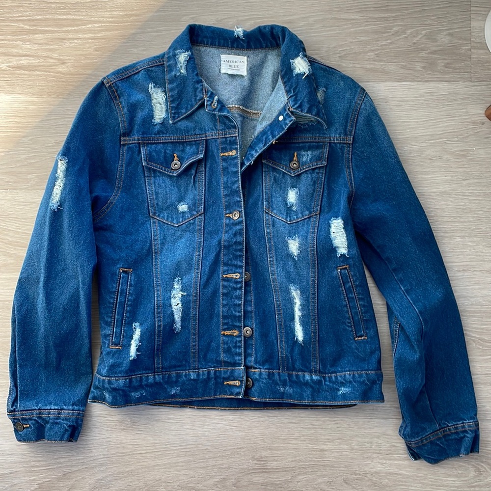 H&M distressed jean jacket